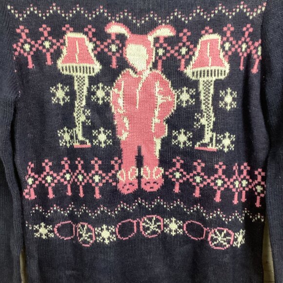 A Christmas Story Knit Sweater Ugly Sweater Bunny M - Picture 3 of 8